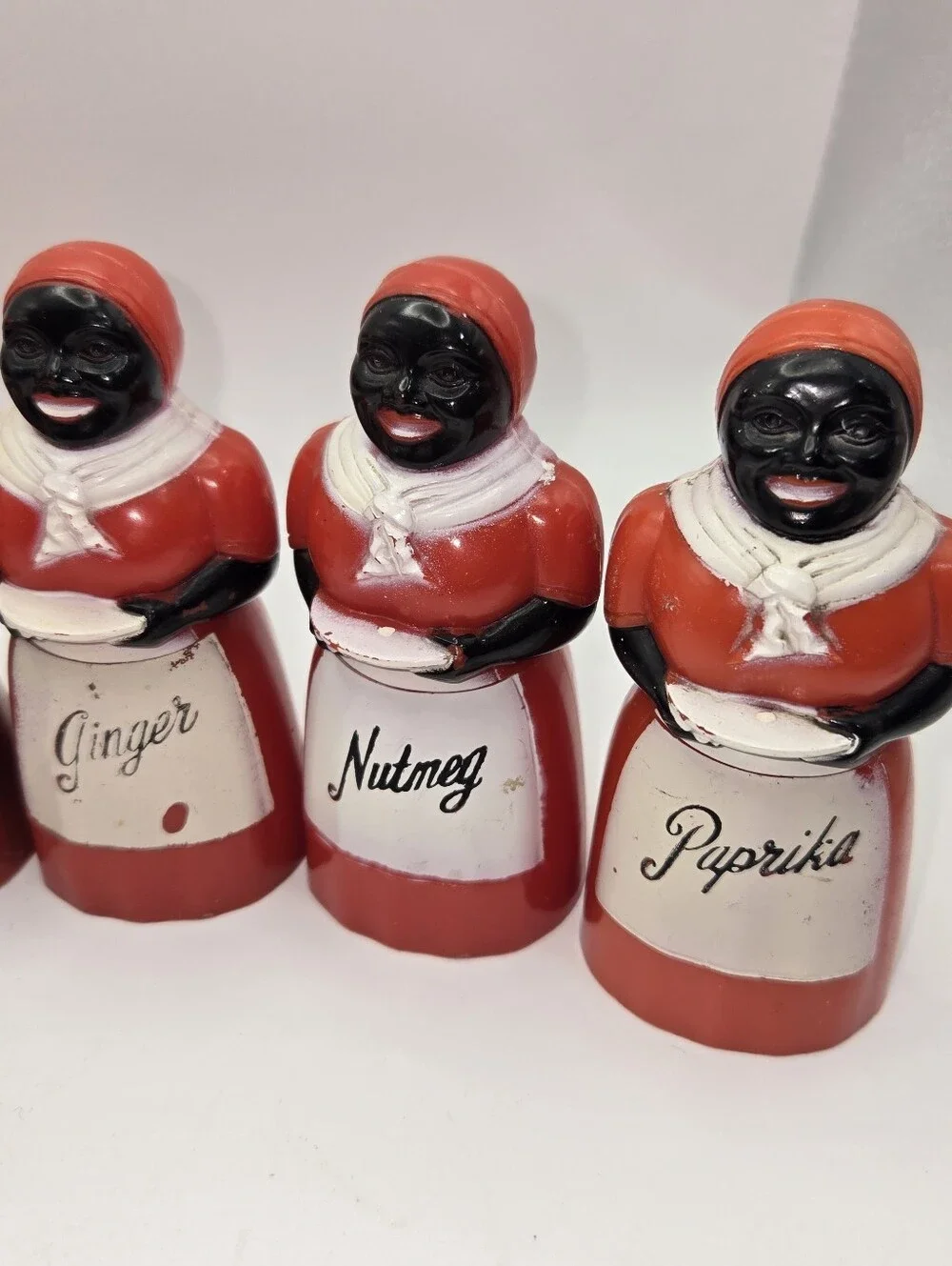 Vintage Aunt Jemima Complete Set Of Spice Containers 1940-1950 Americana